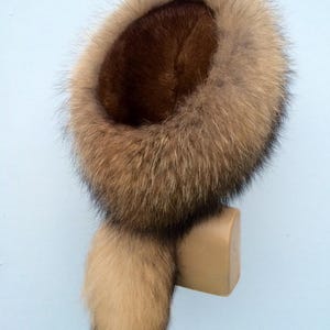 Raccoon & Mink Fur Hat with Detachable Tail - Unisex Winter Hat