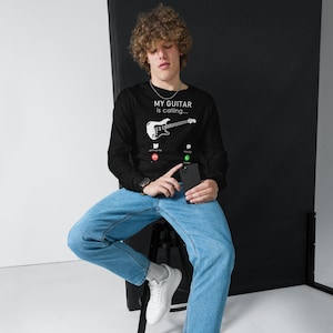 My Guitar Is Calling and I Must Go - Long Sleeve Shirt - Funny Guitarist Gift