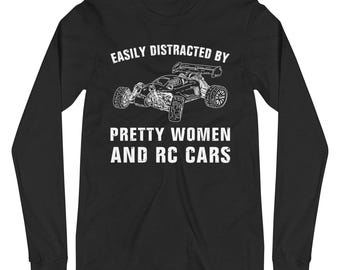 きれいな女性と RC カーに簡単に気を取られる - 面白い RC カー長袖シャツ