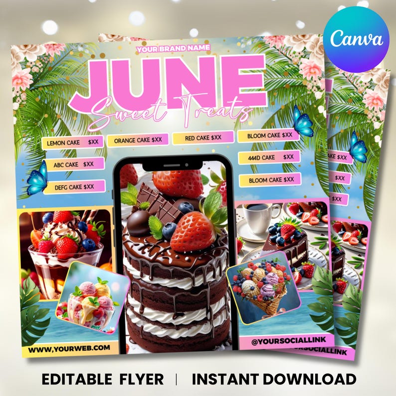June Bakery Flyer, Summer Bake Sale Flyer, Bakery Flyer, Bake Sale ...