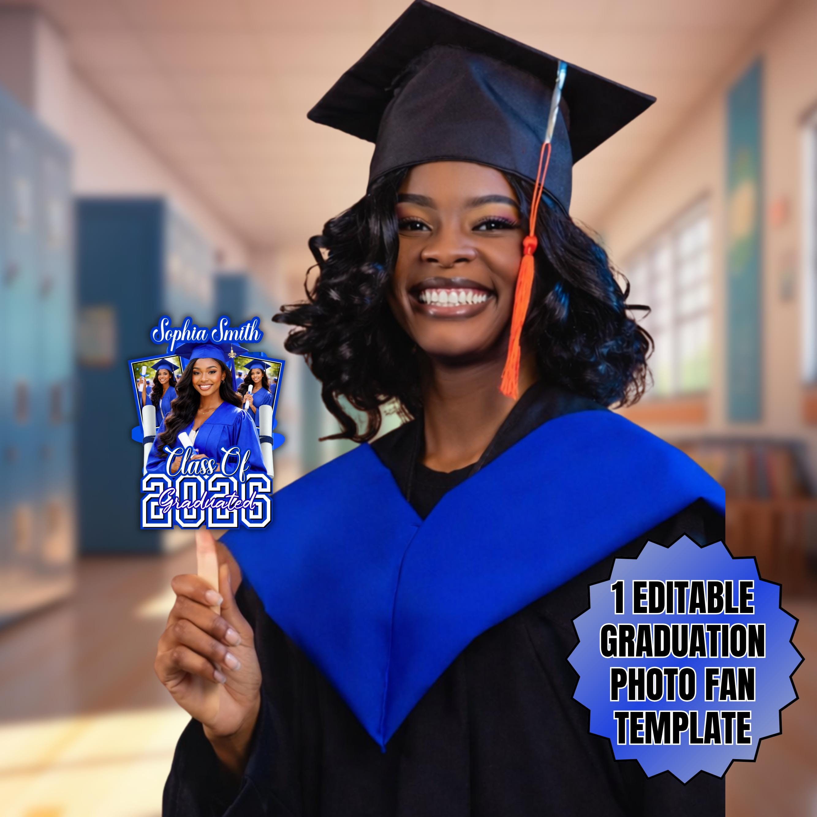 Grad Fan Template, Graduation Fan 2026 Template, Graduate Fans Senior ...