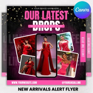 New Arrivals Flyer, New Collection Flyer, Boutique Sale Flyer, Clothing Flyer, Shop Now Flyer, Social Media, Coming Soon, Canva Editable