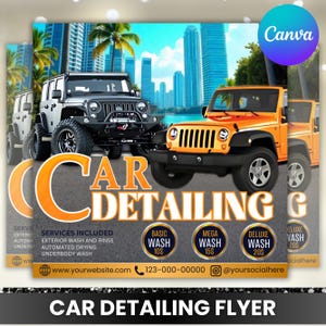 Car wash Flyer, Car Detailing Flyer, Car Cleaning Flyer, Automotive Services Flyer, Premade Flyer, Social Media Flyer, Canva Editable
