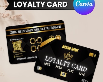 Visitekaartje, Klantenkaart, Creditcardstijlsjabloon, DIY-kortingskaart, Schoonheidssalon Esthetiek Vlechten Haarmake-upkaart, Canva bewerkbaar