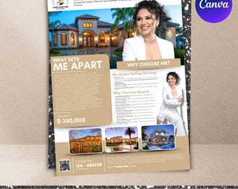 Einführung in die Wohnung Flyer, Neuer Makler für Makler, Einführungsbrief für Makler, Realtor Farming, Immobilen Marketing, Canva Editable