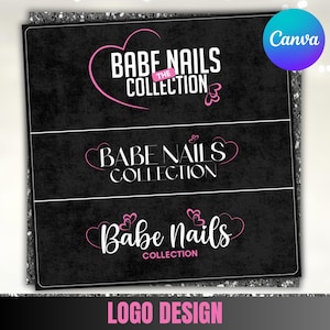 Logo Design Template, 3 Logo Design Set, Lash Logo, Hair Logo, Beauty Logo, Makeup Logo, Nail Braids Logo, Custom Logo Design,Canva Editable