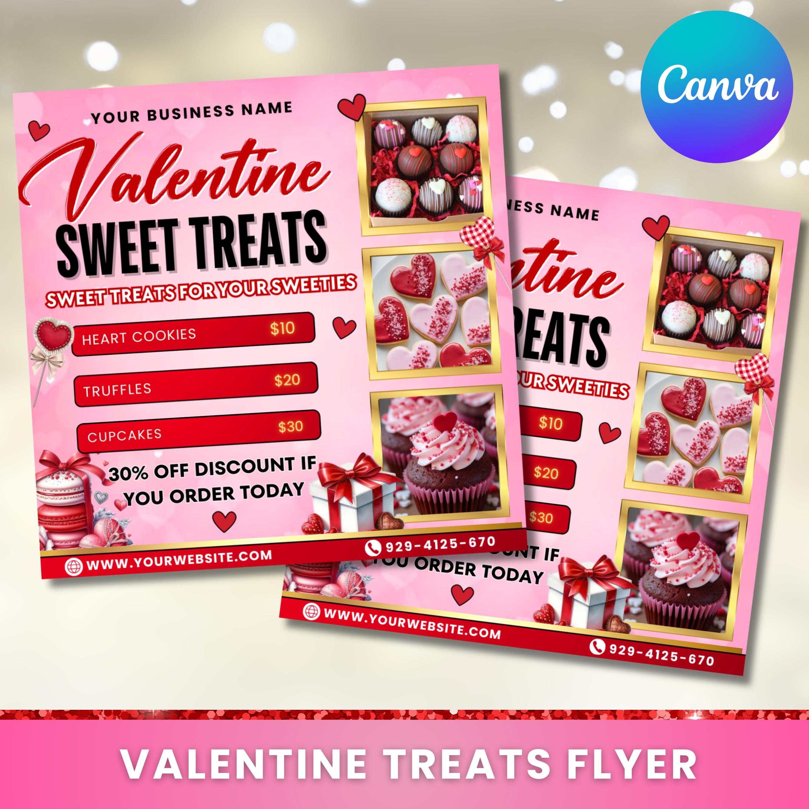 Valentine Treats Flyer, February Pastry Flyer, Bakery Flyer, DIY ...
