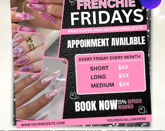 Nail Booking Flyer, Nail Tech Flyer, Nail Deals & Appointments, Nail Special Flyer, Nail Flyer, Lash Flyer, Booking Flyer, Canva Editable