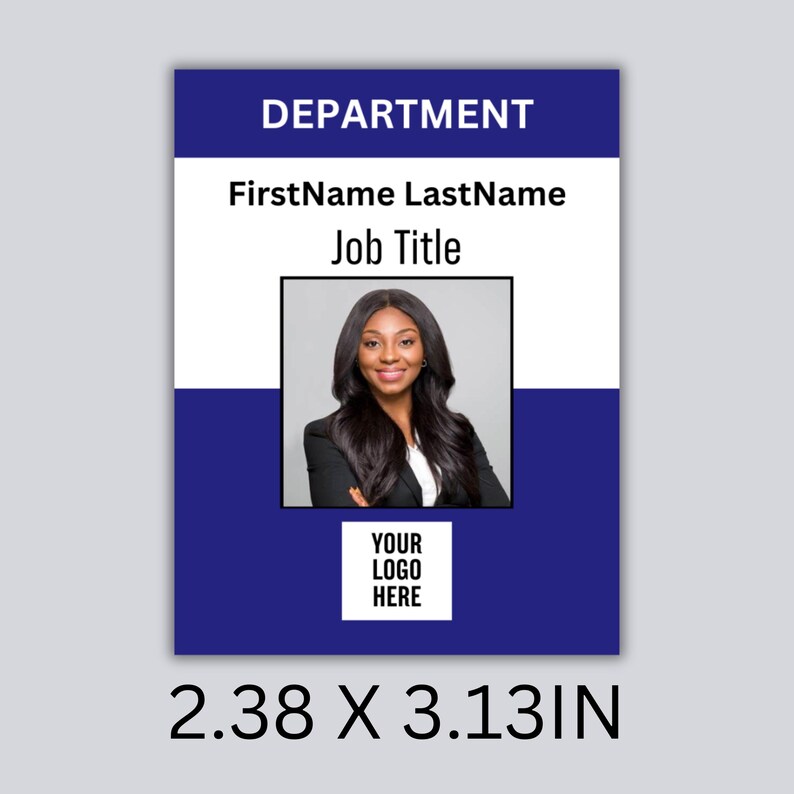 ID card Template, Custom Id Card Template, Office ID Card Template, Printable Staff Badge, Student & Teacher ID card, Canva Editable