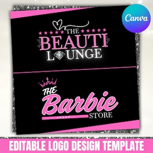 Beauty Logo Design Template: Lash, Hair, Makeup, Nail & Braids - Canva Editable (Digital Download)
