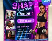 Gym Flyer Template, Gym Fitness, Personal Trainer Flyer, Membership Flyer, Social Media IG Book Now Beauty Body Workouts Spa, Canva Editable