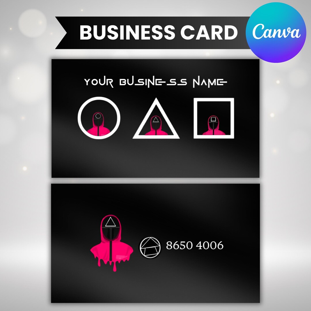 Squid Game Business Card, Business Card Template, Printable