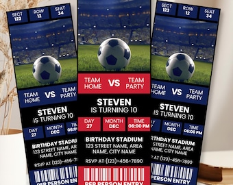 Entrada para partido de fútbol americano, invitación imprimible, entrada editable, entrada deportiva personalizada, descarga digital, Canva editable