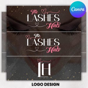Logo Design Template, 3 Logo Design Set, Lash Logo, Hair Logo, Beauty Logo, Makeup Logo, Nail Braids Logo, Custom Logo Design,Canva Editable