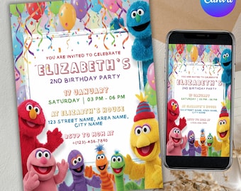 Editable Birthday Invitation, Cute Birthday Invite, Kids Birthday Invitation, Birthday Template, Cute Birthday Party Invite, DIY Canva
