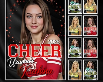 Cheerleader Poster Template, Cheerleading Banners, Senior Cheer Team Poster, Dance Poster, Memory Mate, Senior Night Banner, Canva Editable