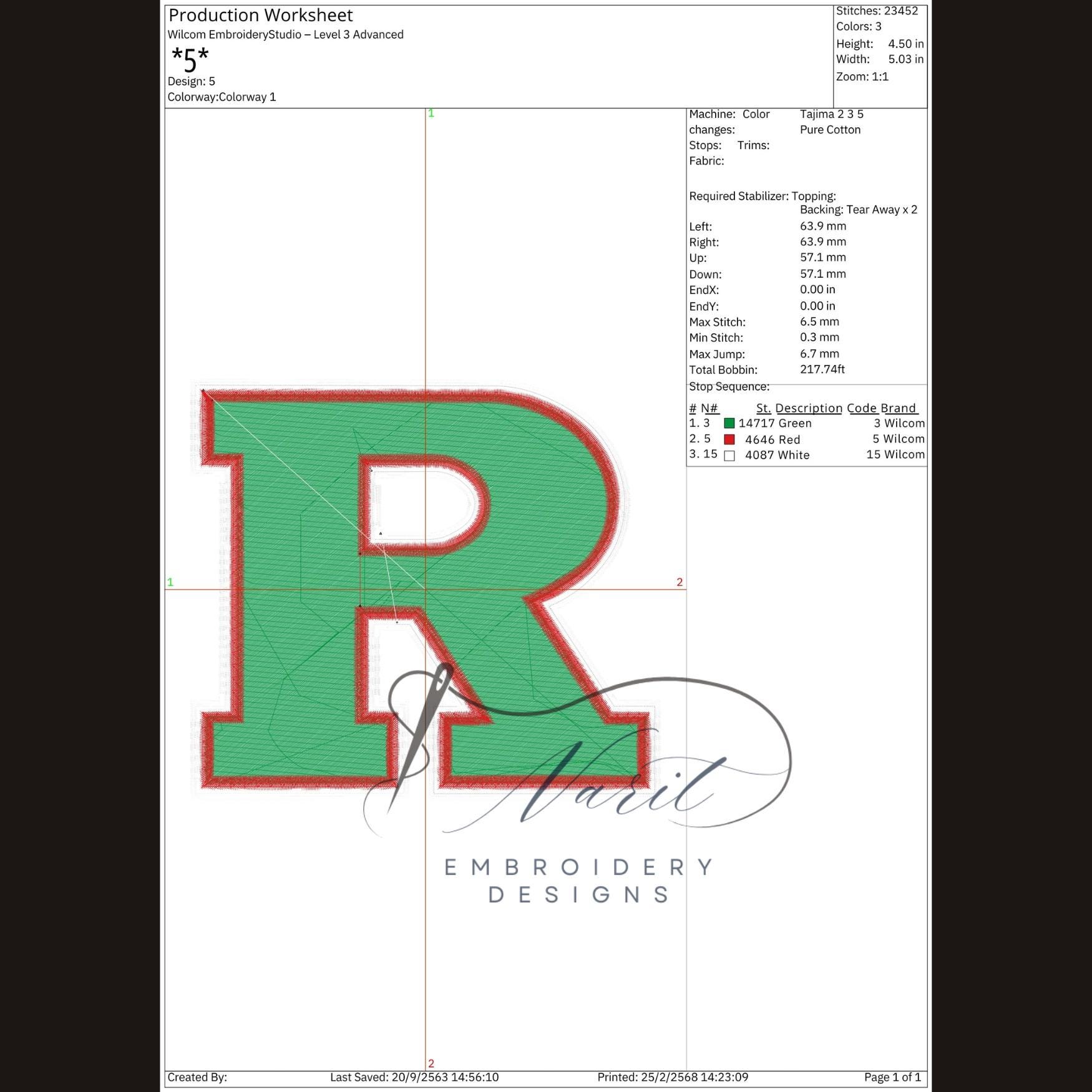 R Text Embroidery Designs - Digital Download for Machine Embroidery , 6 ...