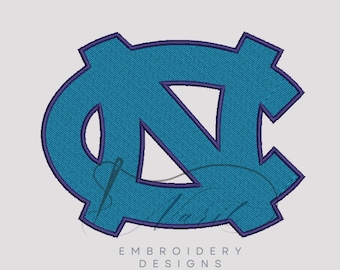 N_C text embroidery designs - Digital Download for Machine Embroidery , 8 size, 8 formats