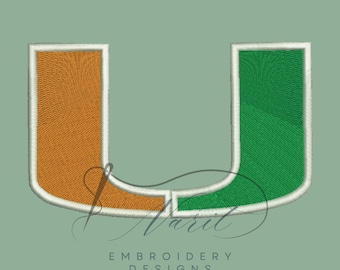 U text embroidery designs - Digital Download for Machine Embroidery , 8 size, 8 formats