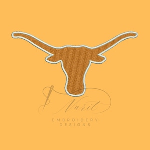 Longhorn embroidery designs - Digital Download for Machine Embroidery , 12 size, 8 formats