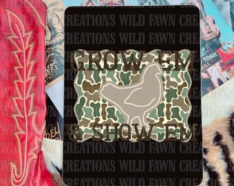 Show Chicken Camo PNG: Grow Em Digital Design (300 DPI)
