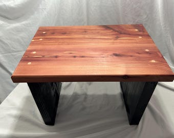 Handcrafted Aromatic Cedar Step Stool – Modern Two-Tone Design