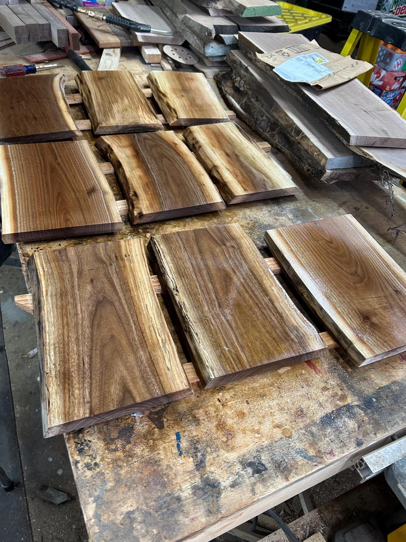 Live Edge Black Walnut Cutting Board | Charcuterie Board | Serving Tray | Solid One-Piece image 12