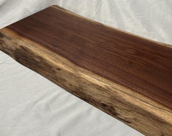 Live Edge Black Walnut Cutting Board, Solid Wood Slab (24" x 11.5")
