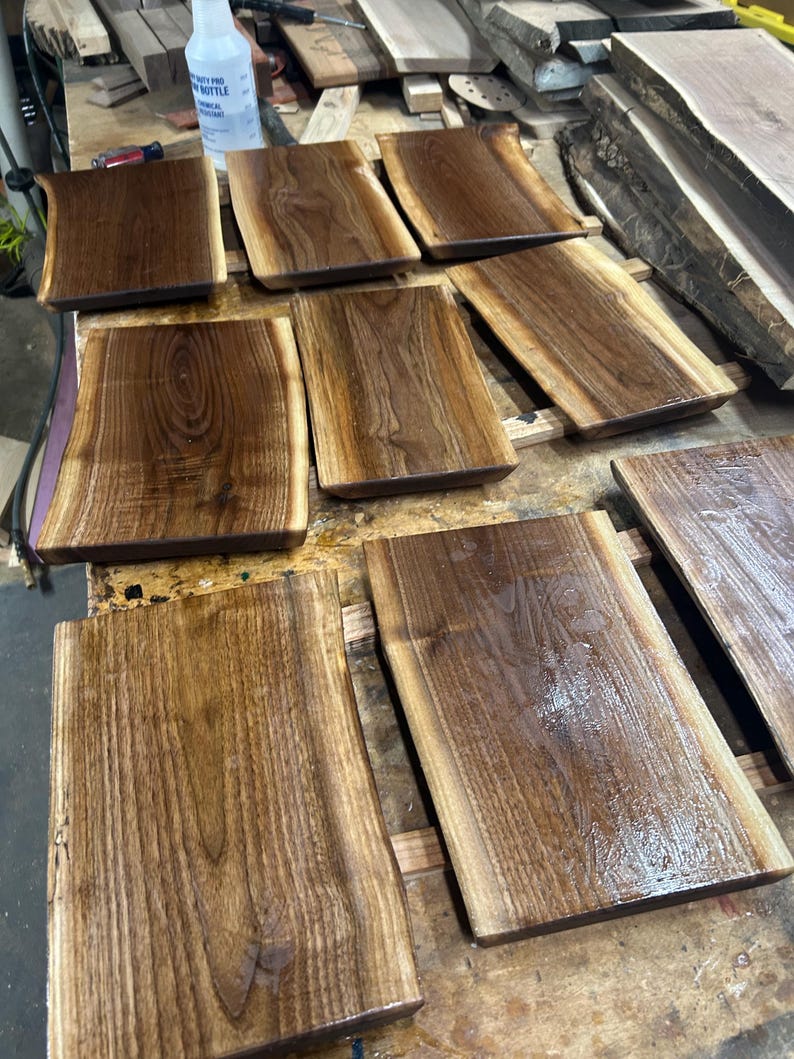 Live Edge Black Walnut Cutting Board | Charcuterie Board | Serving Tray | Solid One-Piece image 10