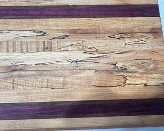 Exotic Butcher Block: Spalted Maple, Purpleheart, and  Black Walnut