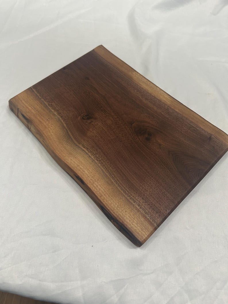 Live Edge Black Walnut Cutting Board | Charcuterie Board | Serving Tray | Solid One-Piece image 6