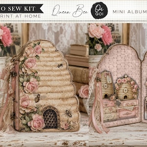 No sew junk journal kit, illusion tags, secret pockets, vintage junk journal kit, shabby chic fussy cuts, hidden paperclip, flip flap folio