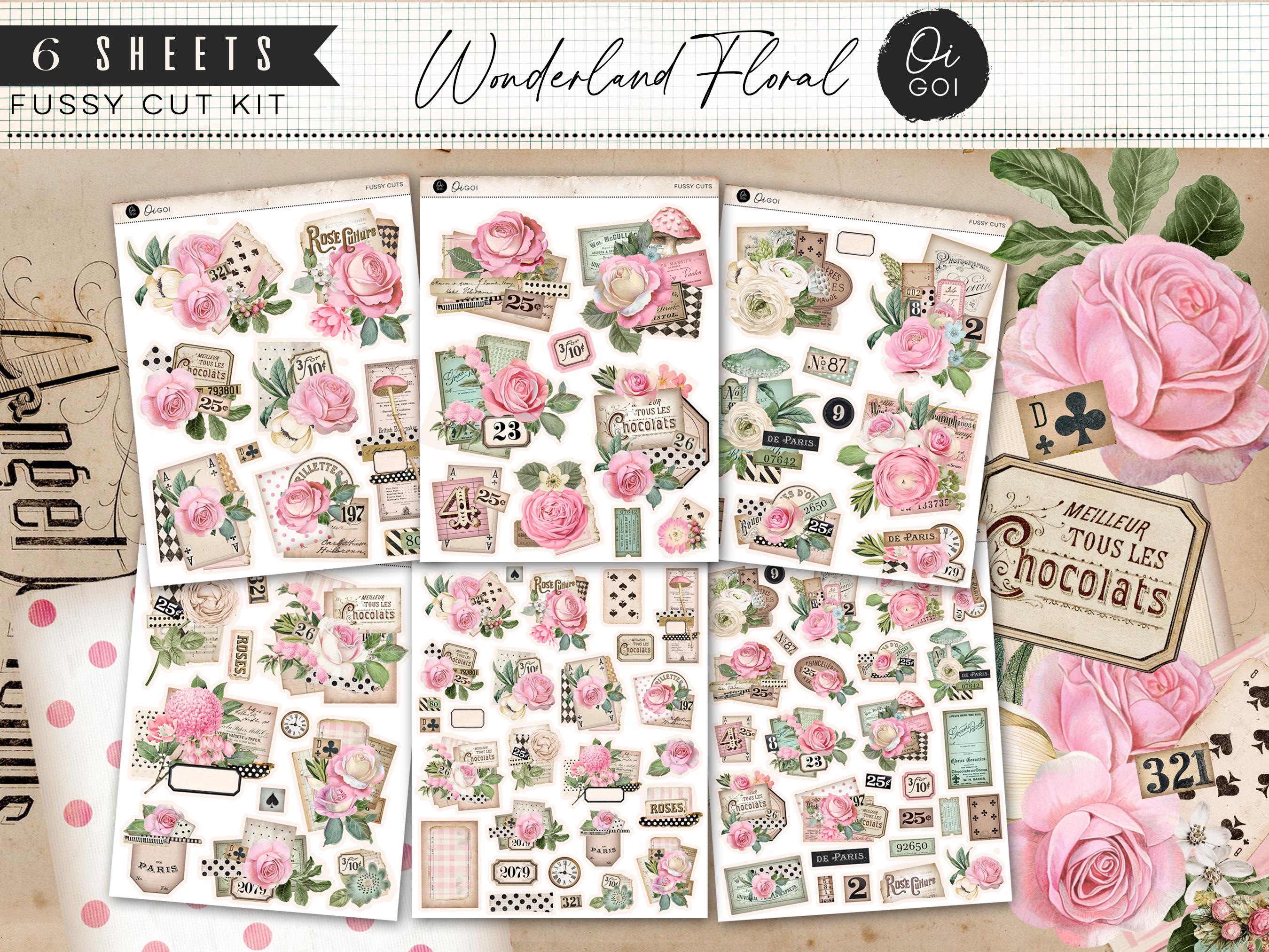 Vintage Rose Paper Pack, Junk Journal Kit, Rose Fussy Cuts, Printable ...