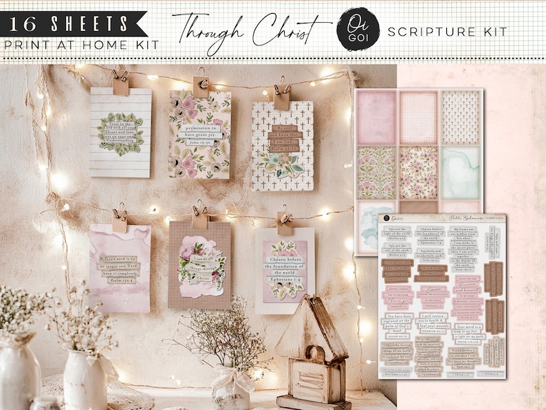 Printable Bible Kit, Junk Journal, Scripture Ephemera, Scrapbook Paper ...