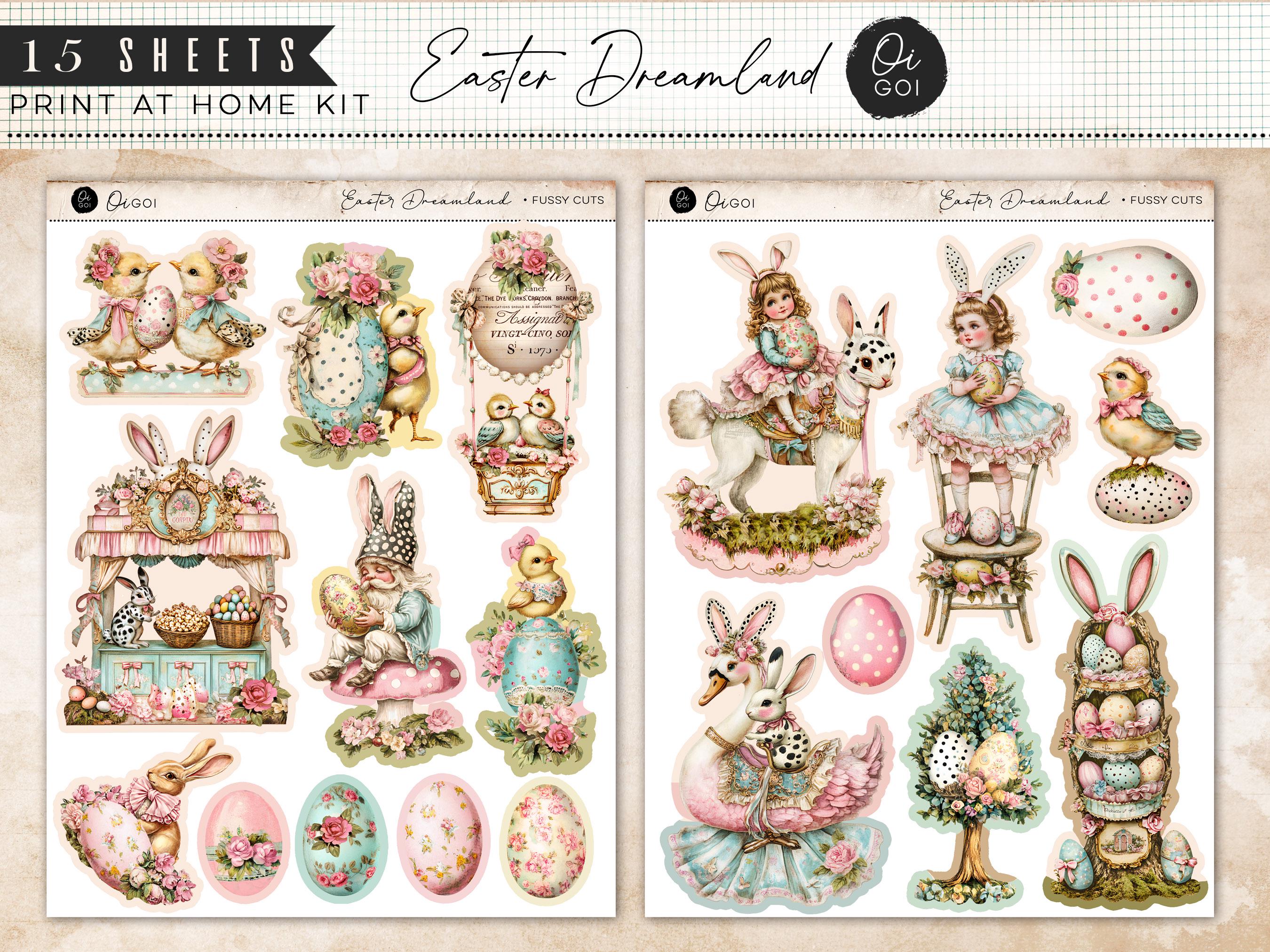 Vintage Easter Junk Journal Kit, Printable Bunny Ephemera, Fairytale ...