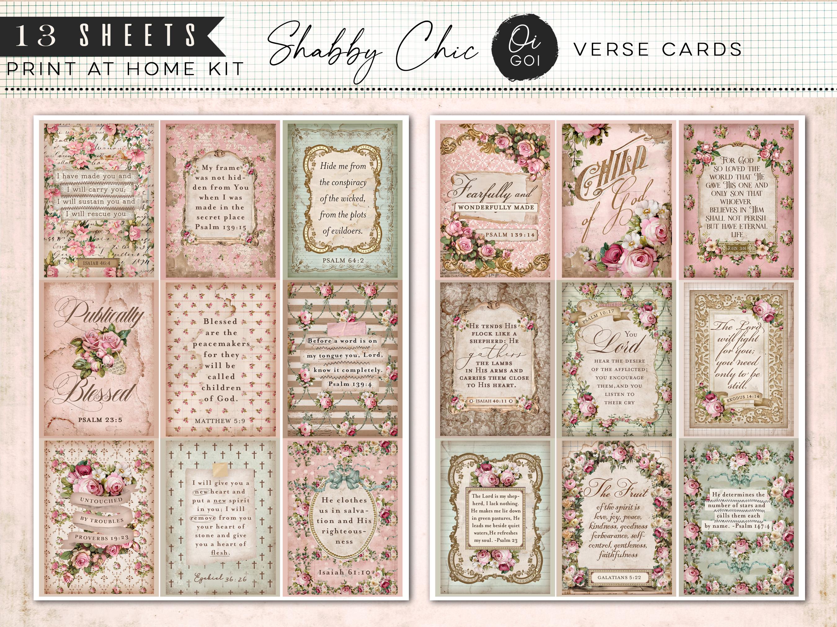 Floral Bible Verse Cards, Printable Scriptures, Christian Junk Journal ...