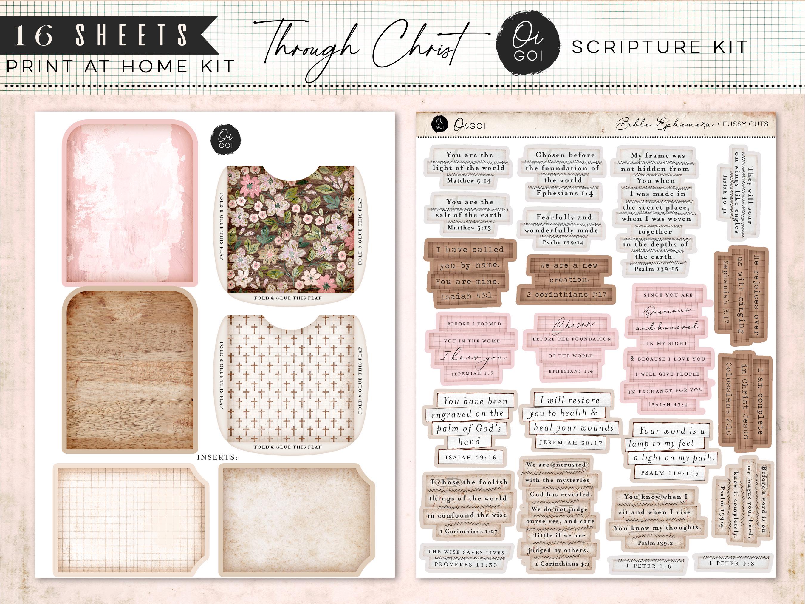 Printable Bible Kit, Junk Journal, Scripture Ephemera, Scrapbook Paper ...