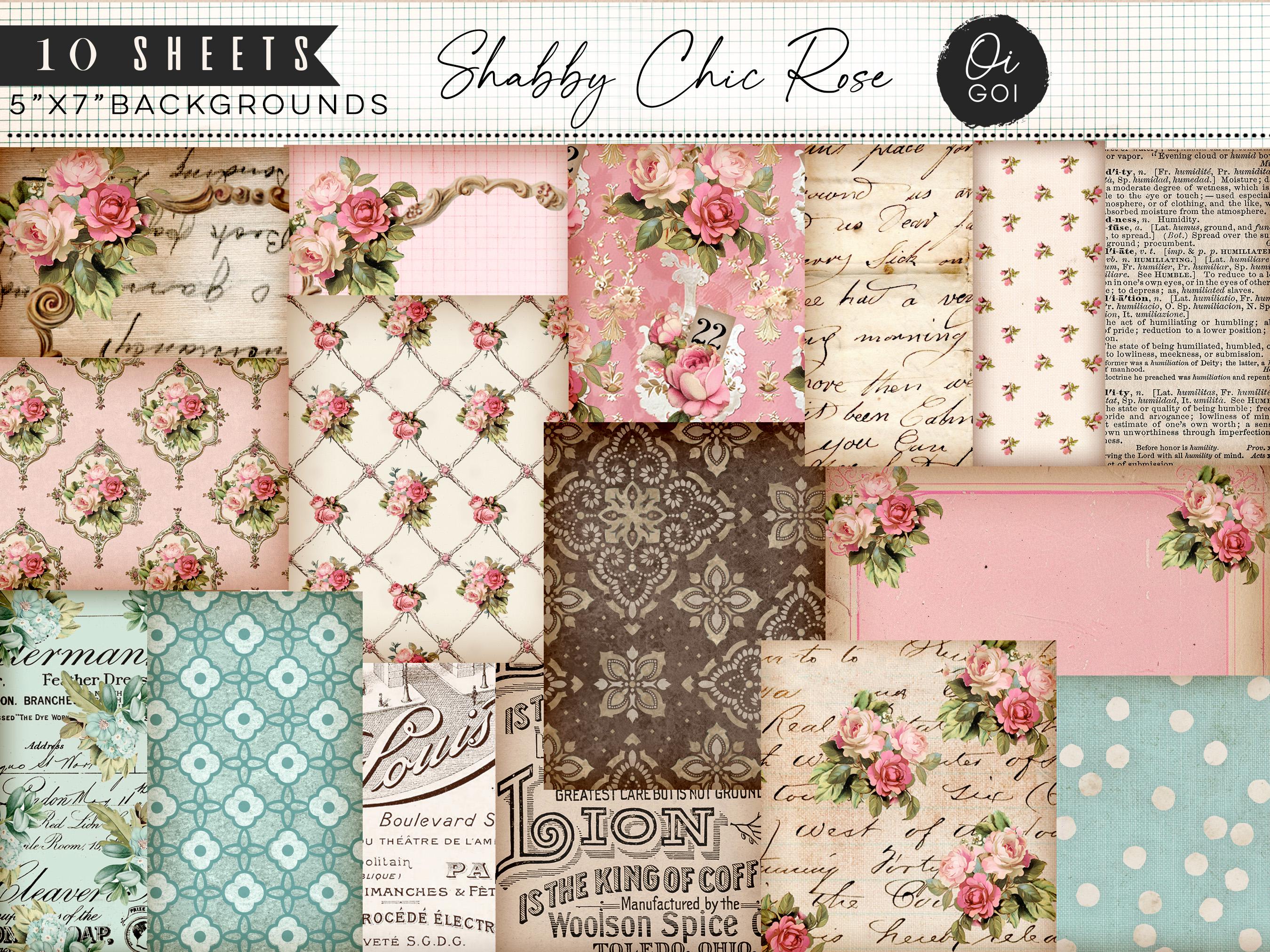 Vintage Rose Paper Pack, Junk Journal Kit, Shabby Chic Pink Roses ...