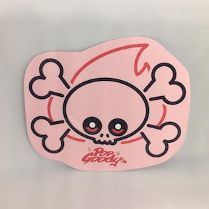 Bonita pegatina de calavera kawaii