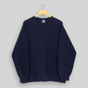 Vintage 90s Russell Athletic Dark Blue Sweatshirt XLarge Russell Athletic Blue Plain Sweater Russell United States Blank Crewneck Size XL