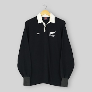 Vintage Canterbury Of New Zealand All Blacks Rugby Shirt Medium 90s Steinlager Canterbury All Blacks NZ Collared Rugby CCC Black Jersey M