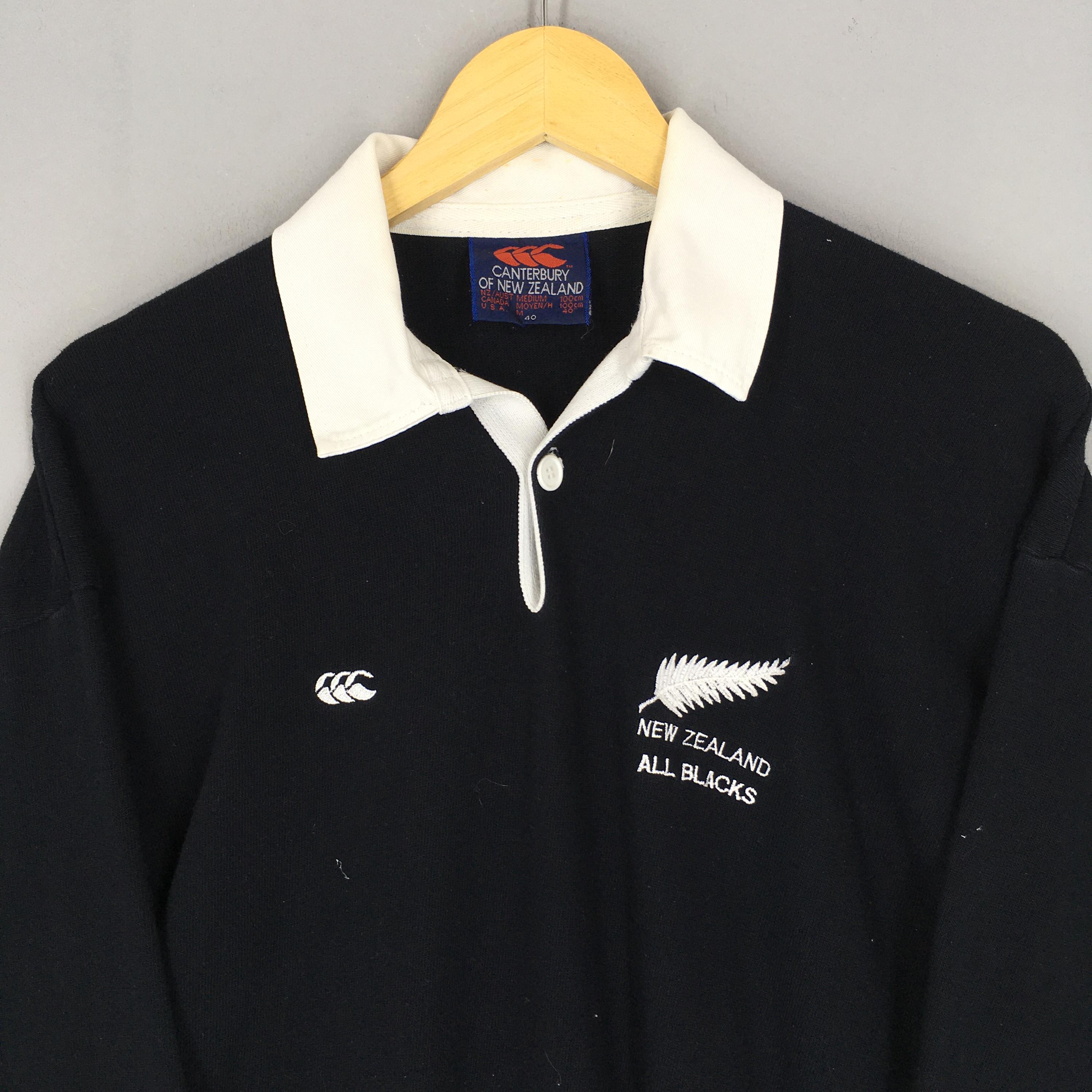 ウェア 90s Canterbury new zealand rugger shirt Vintage 1990-92 Canterbury x New Zealand All Blacks rugby