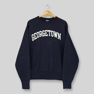 Vintage Champion Georgetown Hoyas NCAA Sweatshirt Medium Georgetown Hoyas Spell Out Logo Sweater Georgetown University Blue Crewneck Size M
