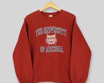 Vintage University of Arizona Red Sweatshirt Large University of Arizona Spell Out Sweater Arizona Wildcats NCAA Crewneck Size L