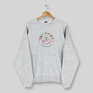 Vintage 90s Winnie The Pooh Gray Sweatshirt Large Winnie The Pooh Embroidered Sweater Yellow Pooh Bear Disney Crewneck Size L