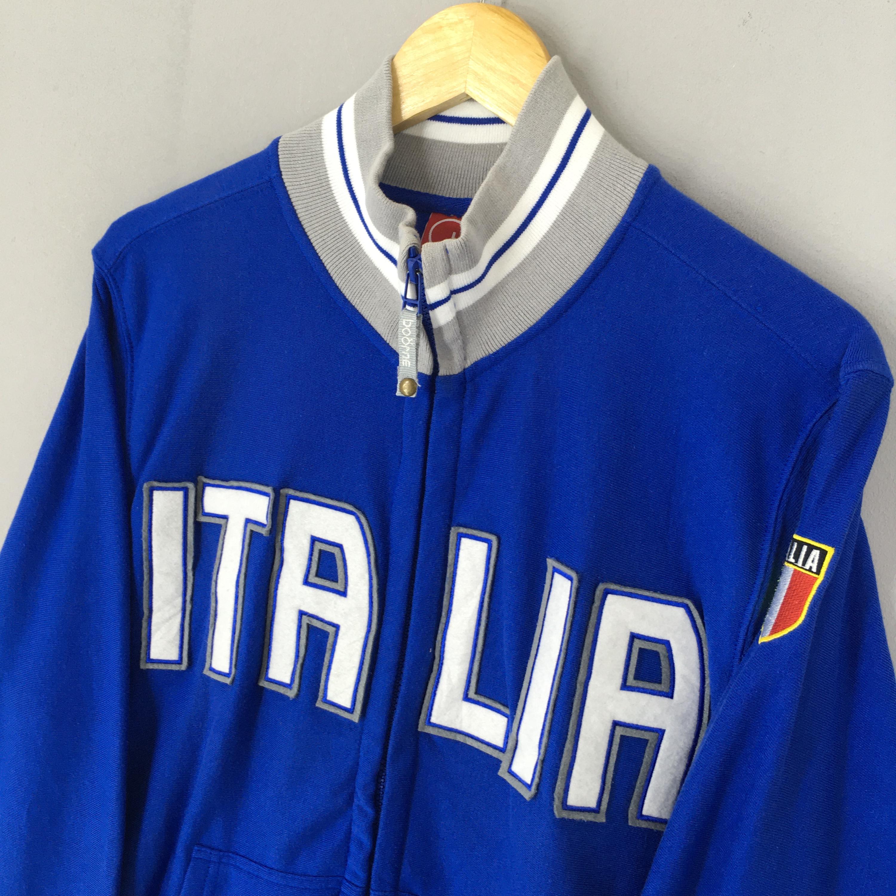 Italy 1990 90's プルオーバージャケット Vintage 90s Italia Zipper Sweater Large Italia Embroidery
