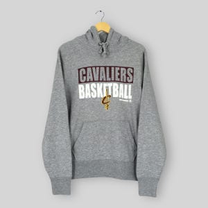 Vintage Cleveland Cavaliers NBA Hoodie Sweatshirt Large Cavaliers Basketball Gray Pullover Cavaliers American Basketball Team Sweater Size L