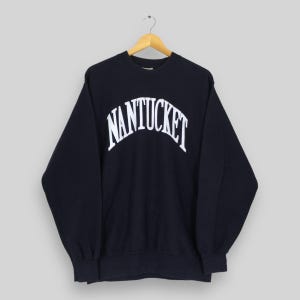 Vintage University Of Nantucket Blue Sweatshirt Small Nantucket Spell Out Pullover Nantucket Massachusetts USA Sweater Size S