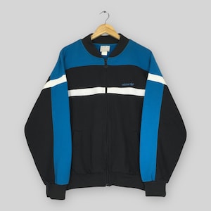Vintage Adidas Trefoil Zipper Sweater Medium 90s Adidas Trefoil Embroidered Logo Zip Jacket Adidas Sportswear Outdoor Wear Sweatshirt Size M