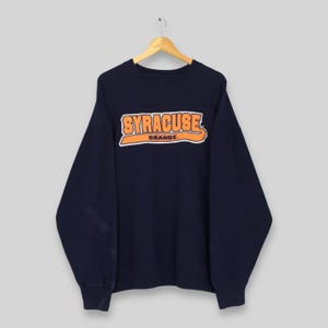 Vintage Syracuse Orange NCAA Sweatshirt XLarge Syracuse Orange Football Embroidered Logo Sweater Syracuse University Blue Crewneck Size XL